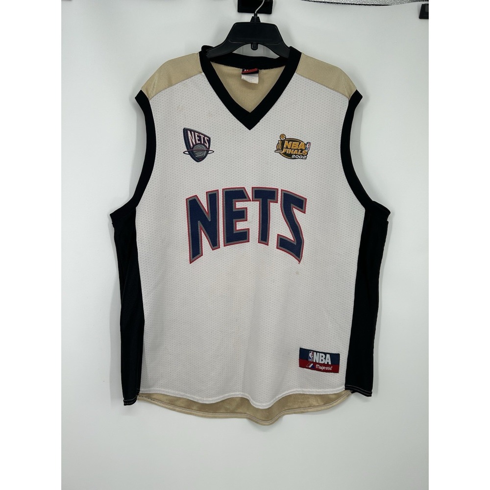 Jason Kidd New Jersey Nets 2002 NBA Finals Jersey Majestic Y2K Vintage Size 2XL